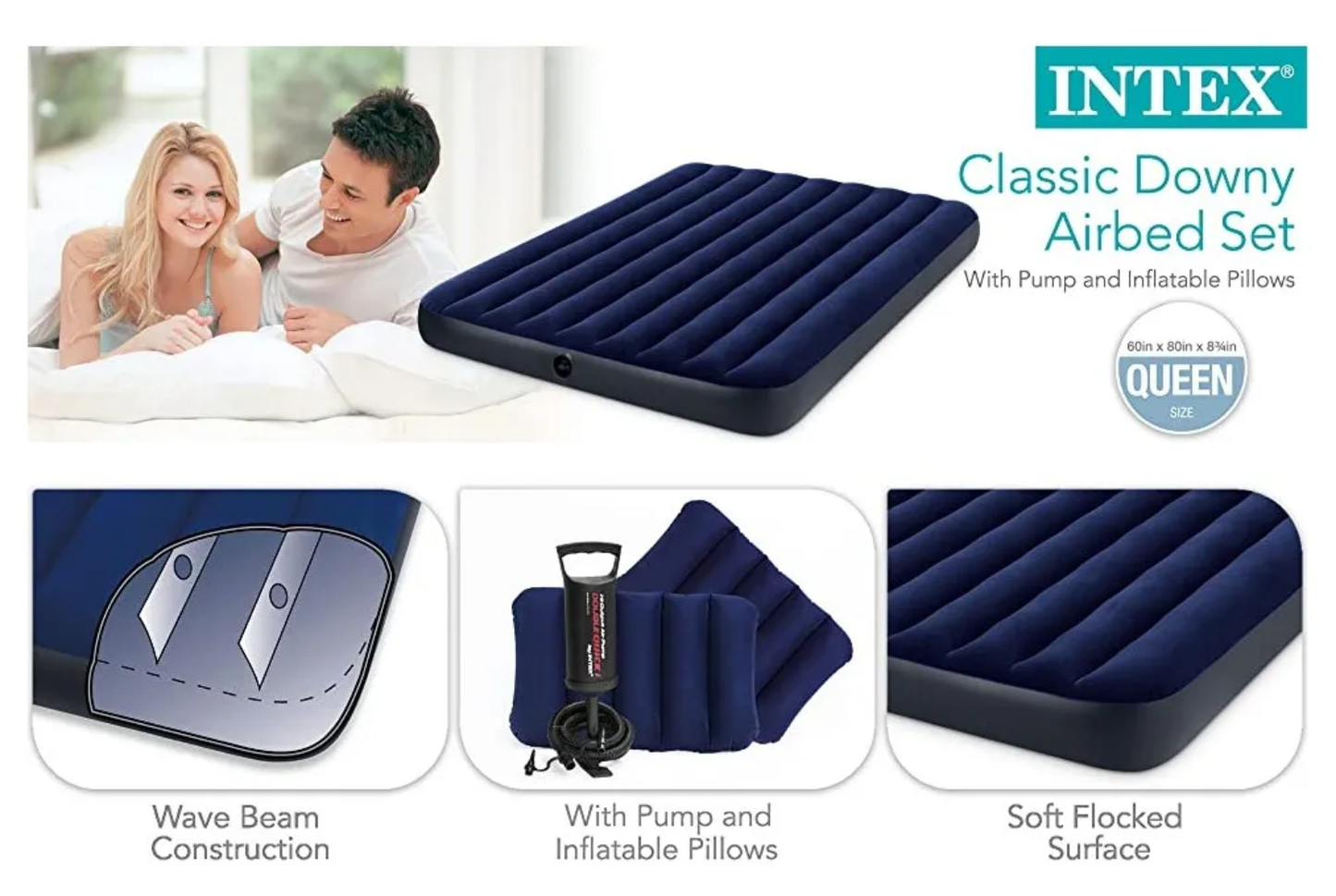 Matela gonflable + 🎁 Pompe électrique offerte